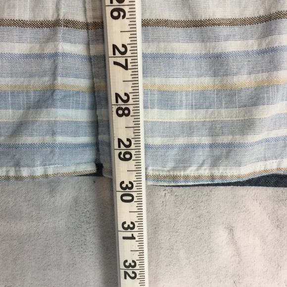 Vissla Button Down Shirt Mens Large Short Sleeve Blue Striped - Picture 12 of 12
